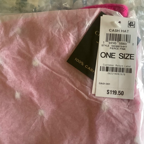Charter Club Cashmere Embellished Cuffed Beanie Pink OS main image 13